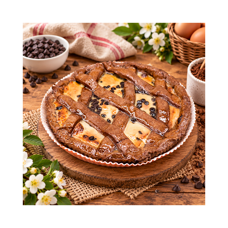 Torta Crostata di Ricotta e Cioccolato