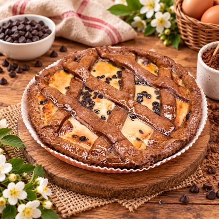 Torta Crostata di Ricotta e Cioccolato
